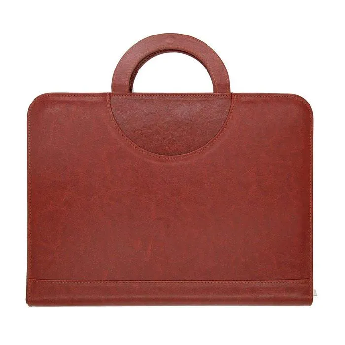 A4 Zippered Leather Portfolio With Handle A4 Zippered Leather Portfolio With Handle