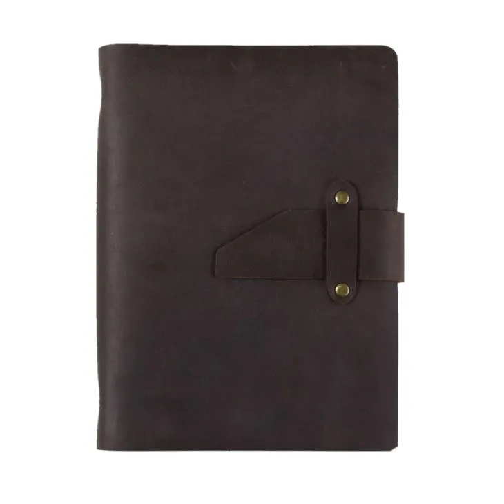 Dark Brown Leather Notebook A5 Luxury