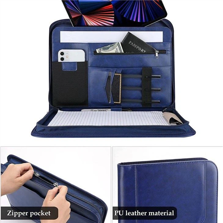 Business Padfolio Folder With Zipper